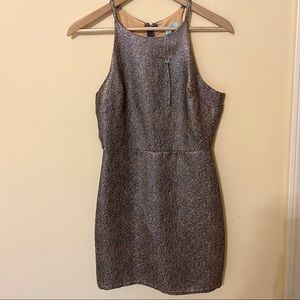 She & Sky Metallic Fitted Party Mini Dress